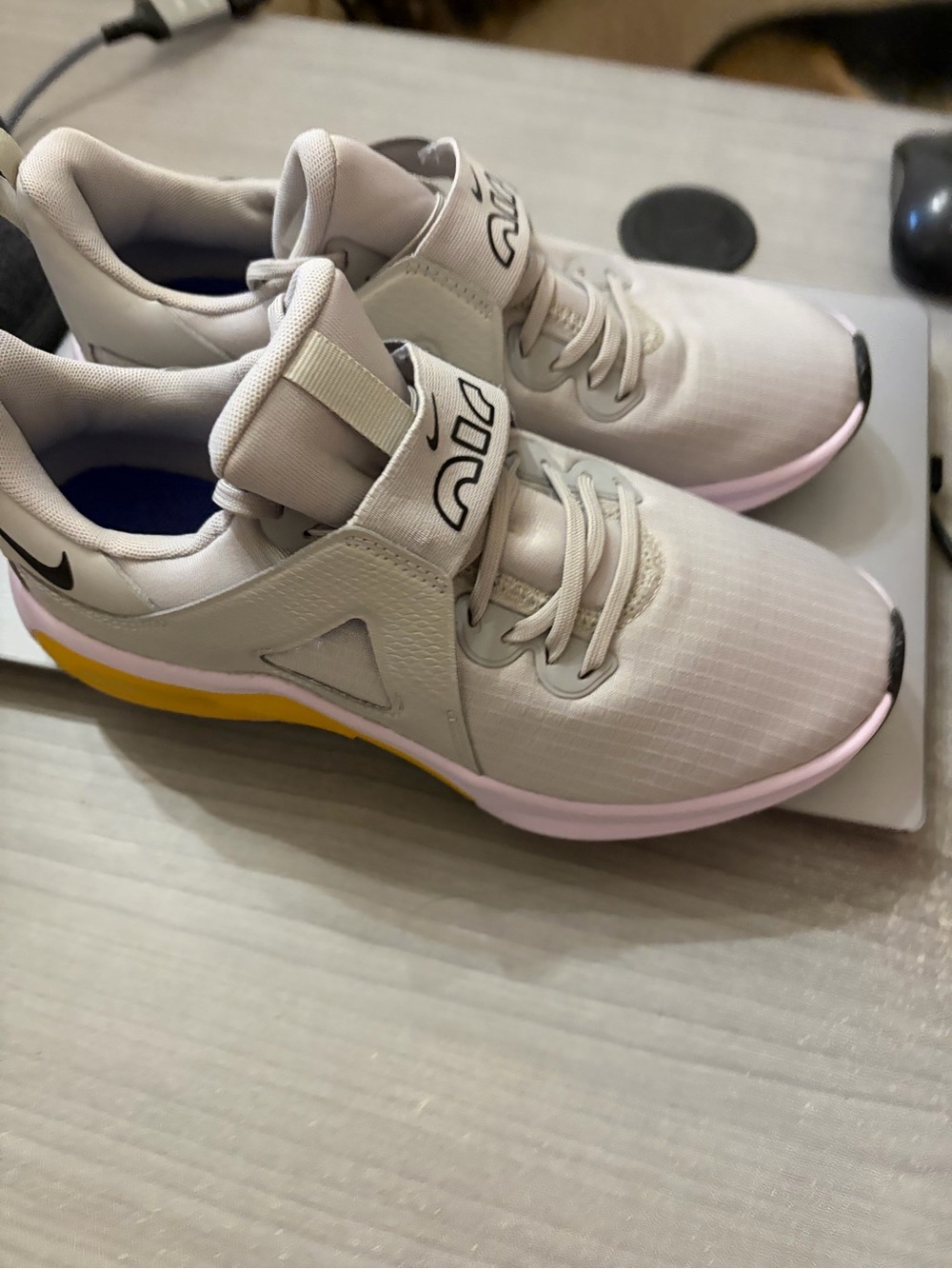 7 Nike air max Bella gray and yellow. Lightly worn.